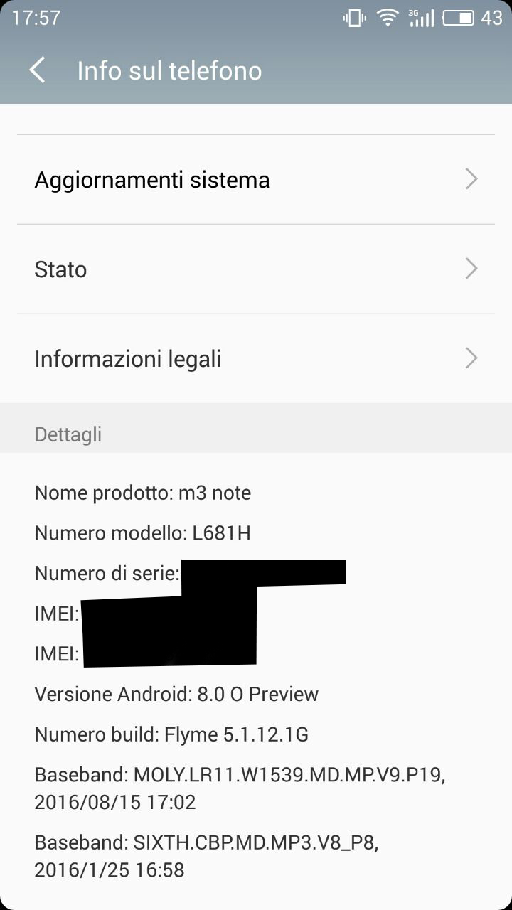 OMG il mio m3 note ha ricevuto Android 8 Develeper Preview