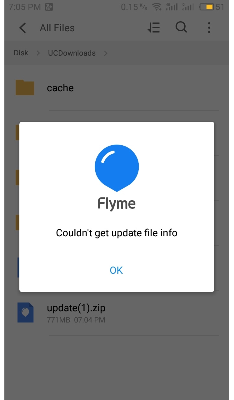 I'm not able to update a new or old flyme os versions